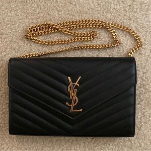 YSL chain wallet black/gold